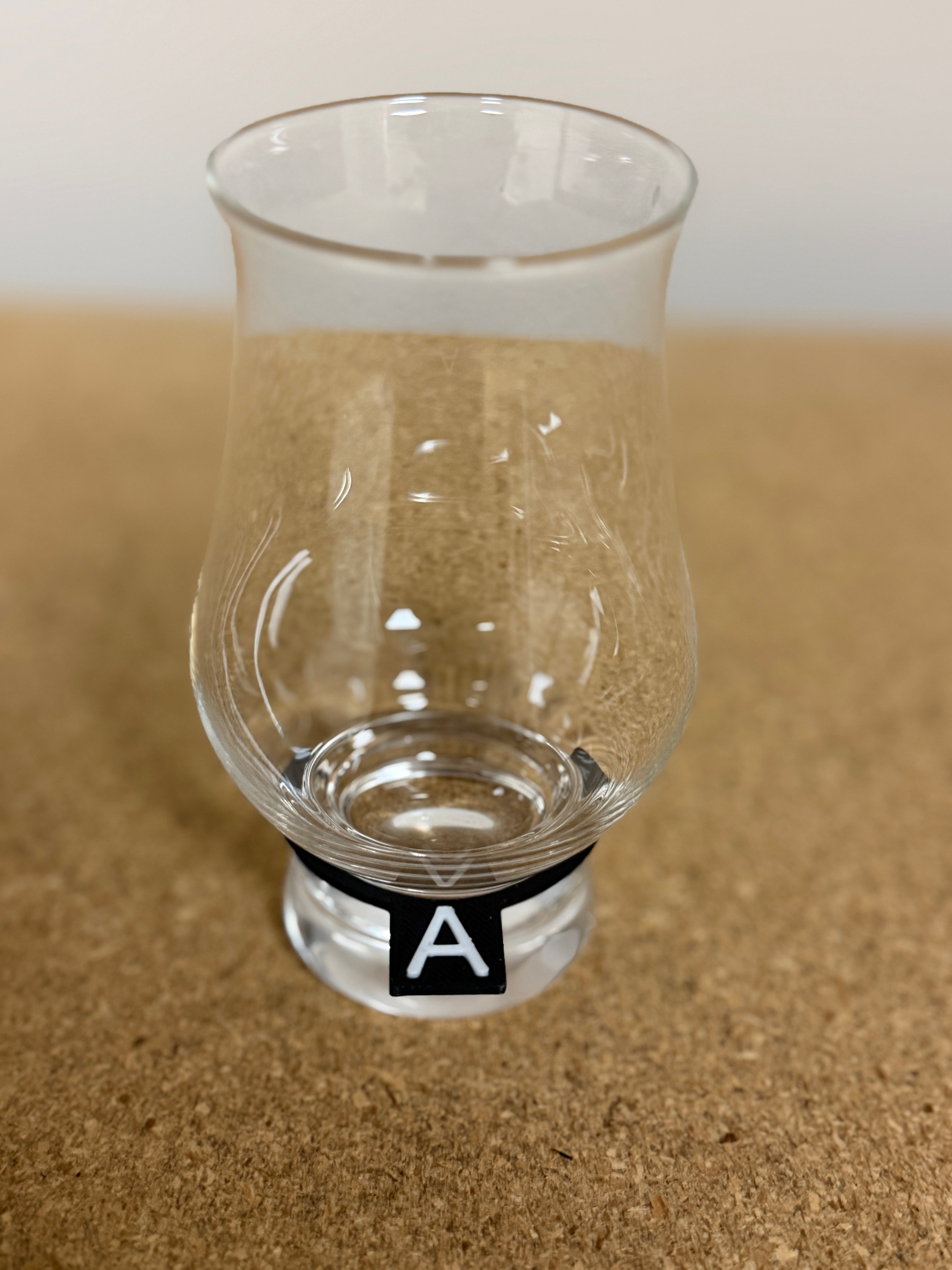 Blind Tasting Glencairn and Bottle Markers