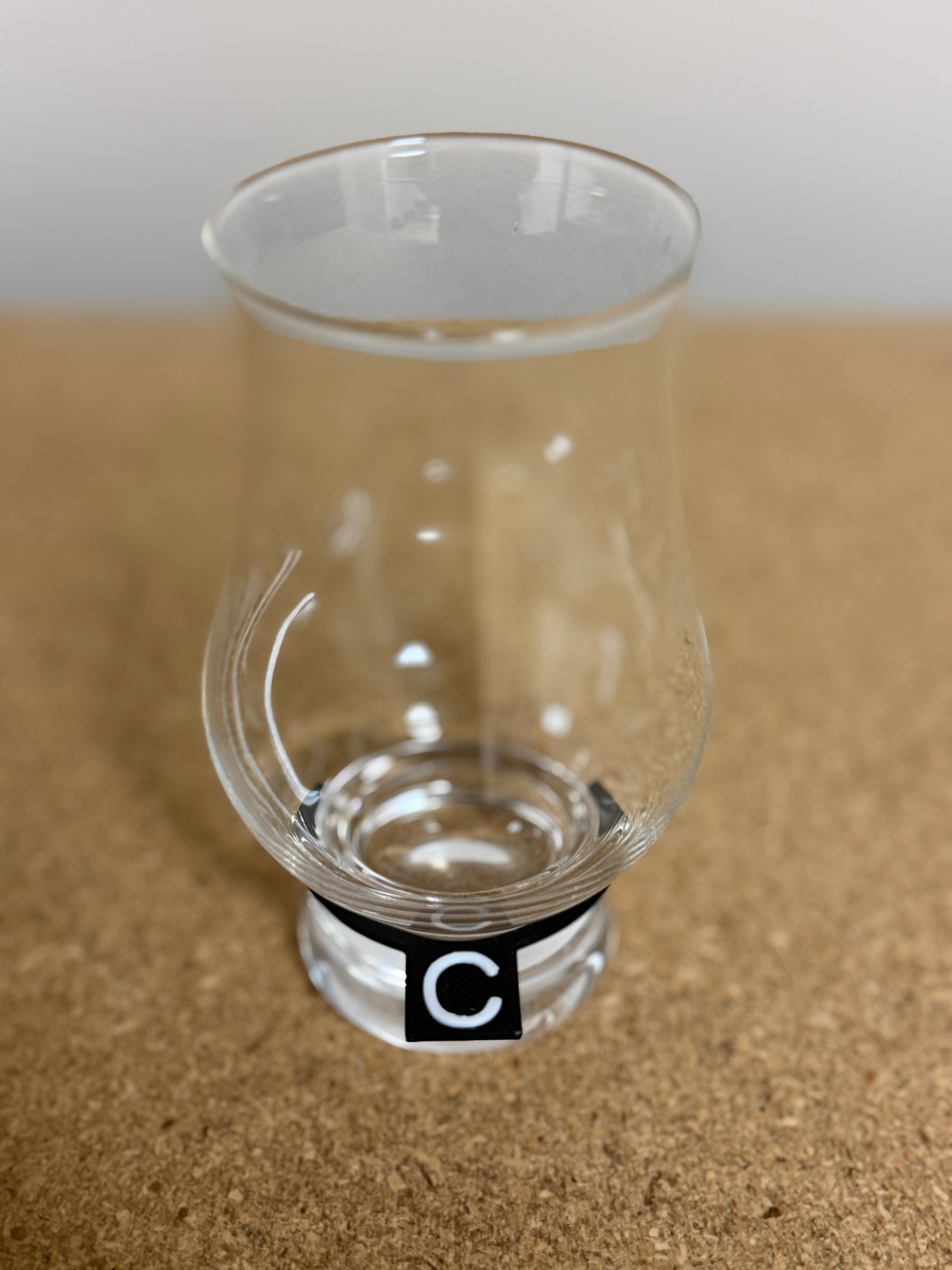 Blind Tasting Glencairn and Bottle Markers