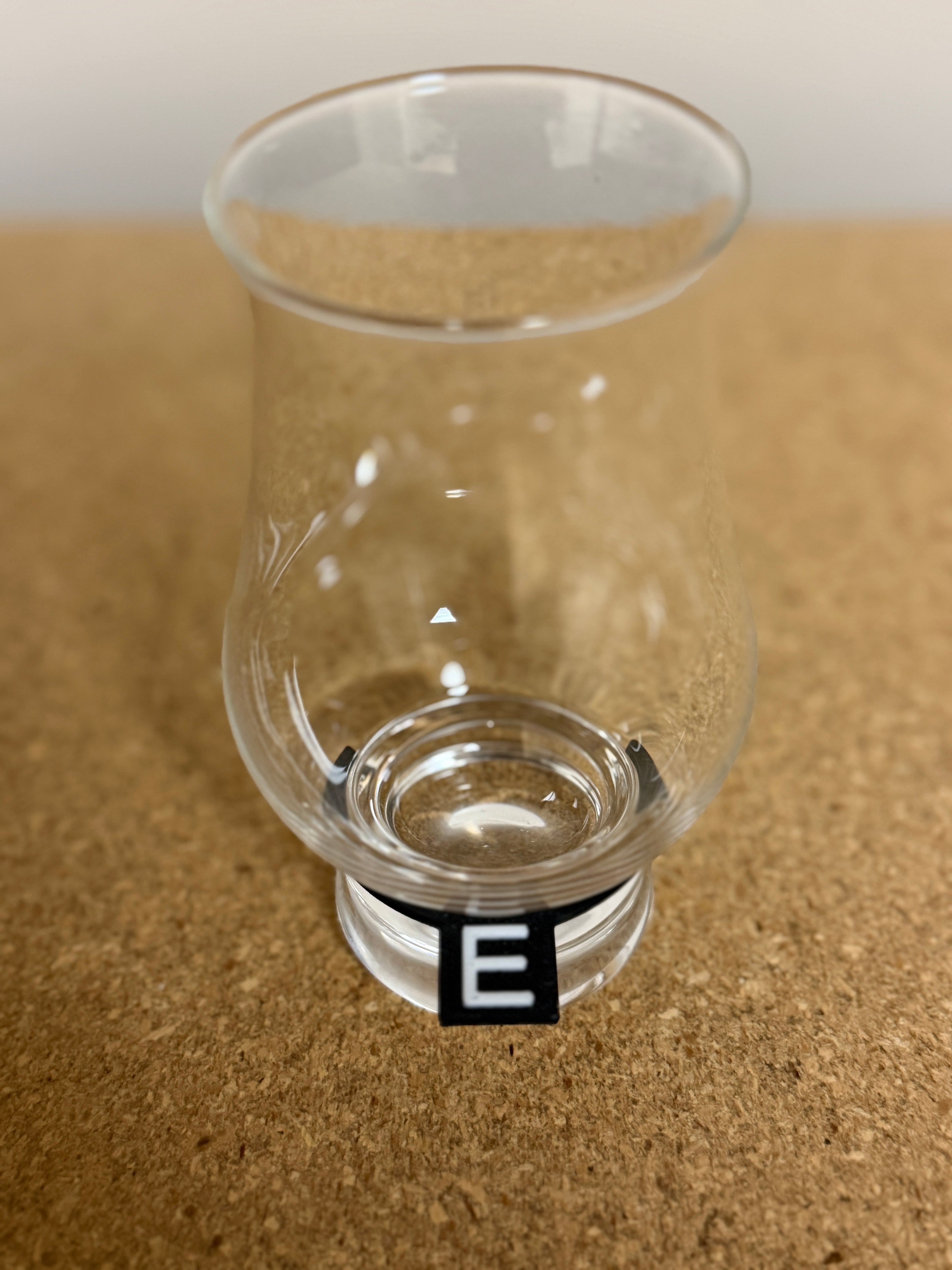 Blind Tasting Glencairn and Bottle Markers